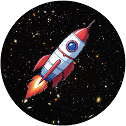 SpaceChaor rocket in space icon